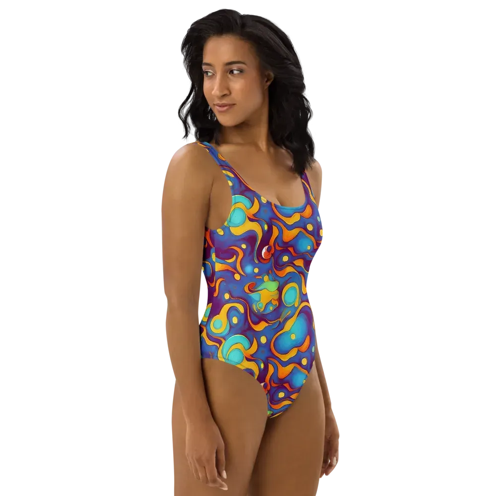 Pelton Swirl on One-Piece Swimsuit — Right