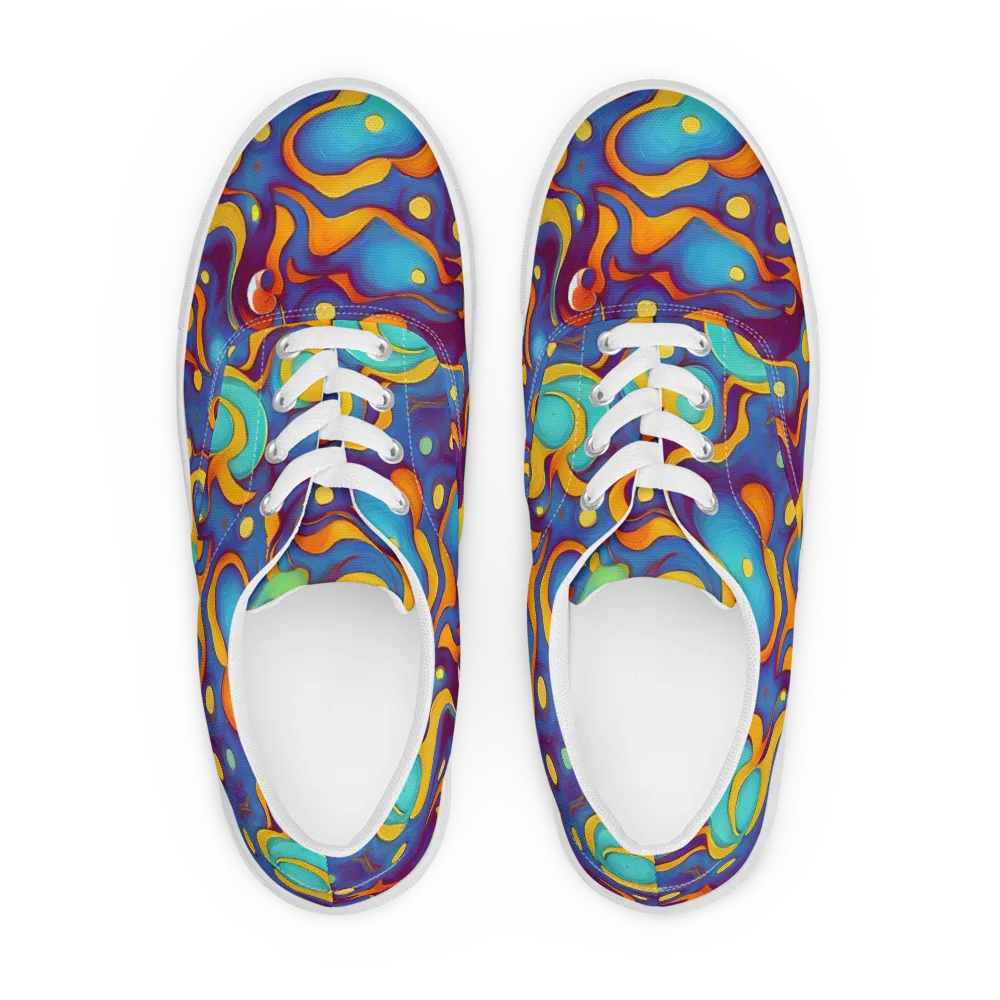 Pelton Swirl on Men's Lace-Up Canvas Shoes — Front