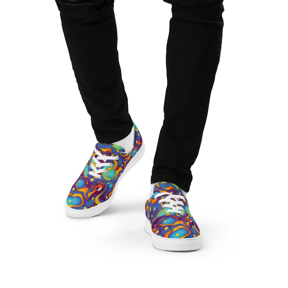 Pelton Swirl on Men's Lace-Up Canvas Shoes — Front
