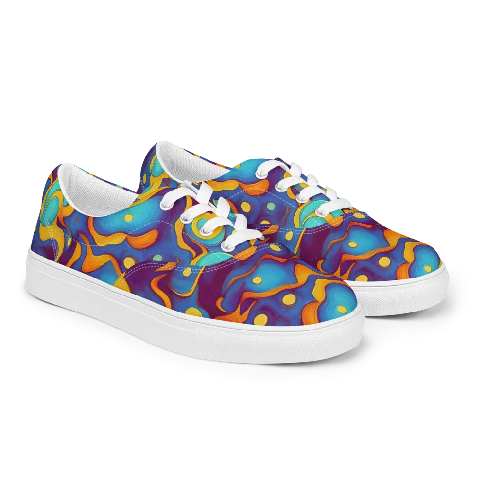 Pelton Swirl on Men's Lace-Up Canvas Shoes — Right Front