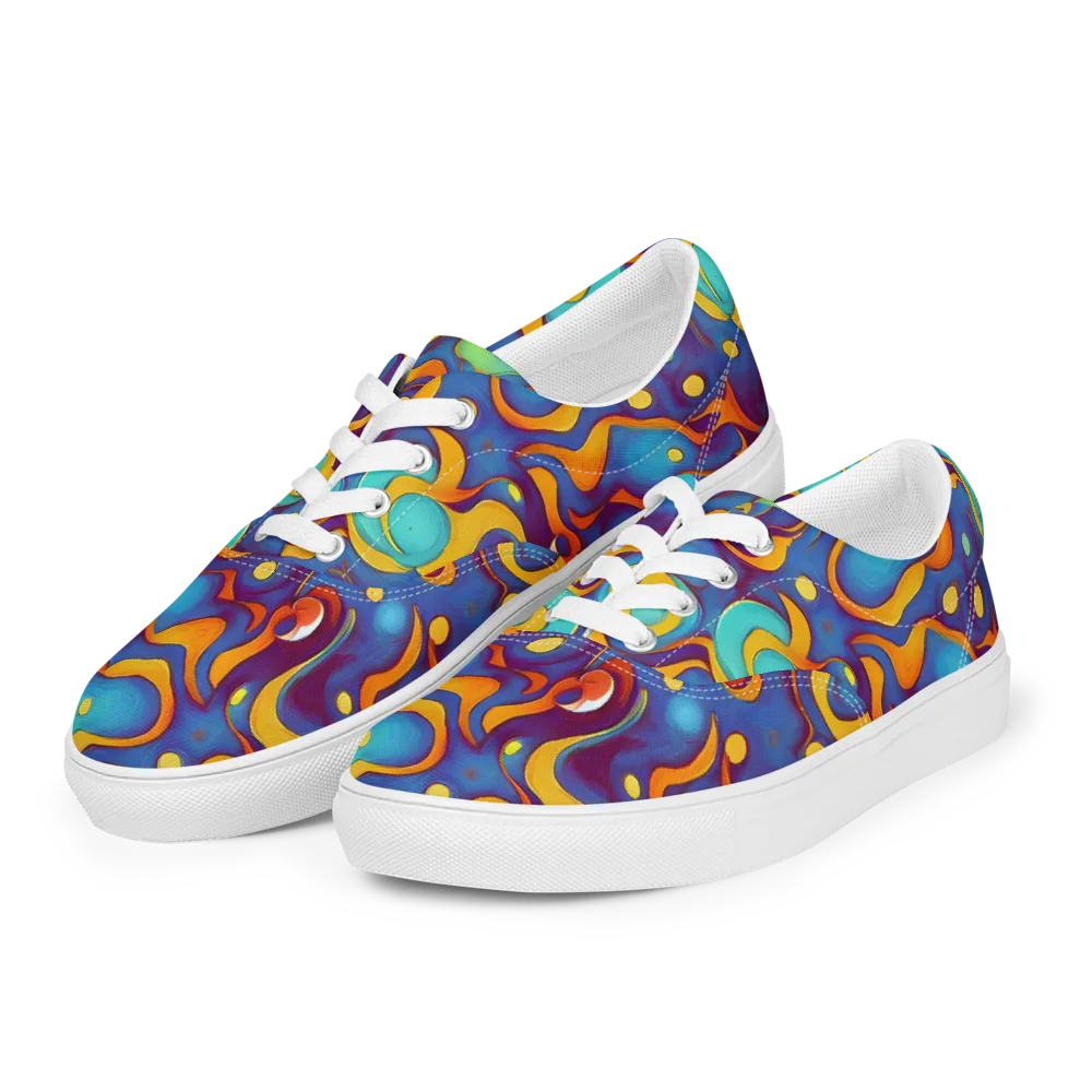 Pelton Swirl on Men's Lace-Up Canvas Shoes — Left Front