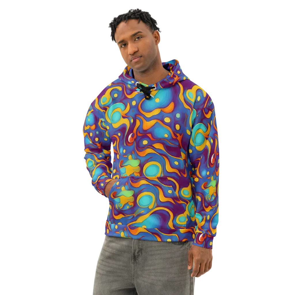 Pelton Swirl on Cotton Hoodie — Left Front