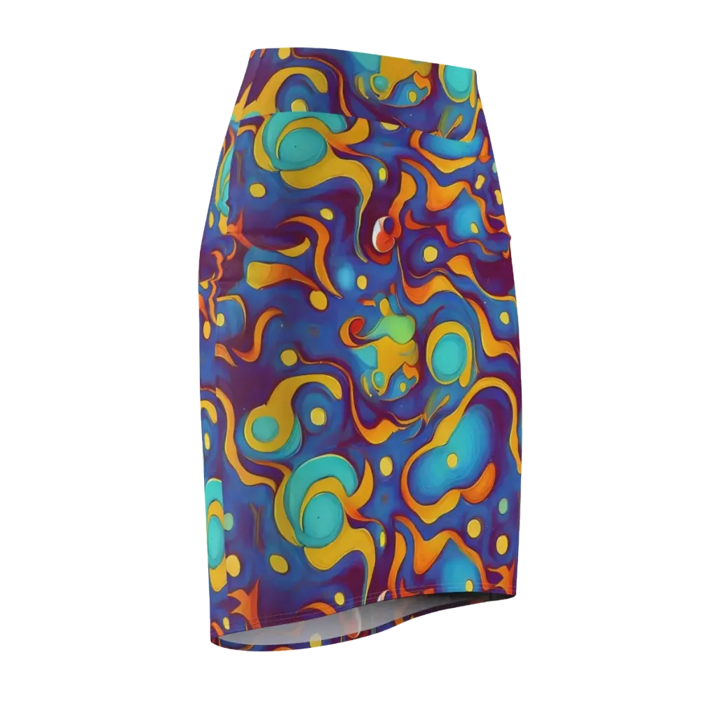 Pelton Swirl on Pencil Skirt — Front Side