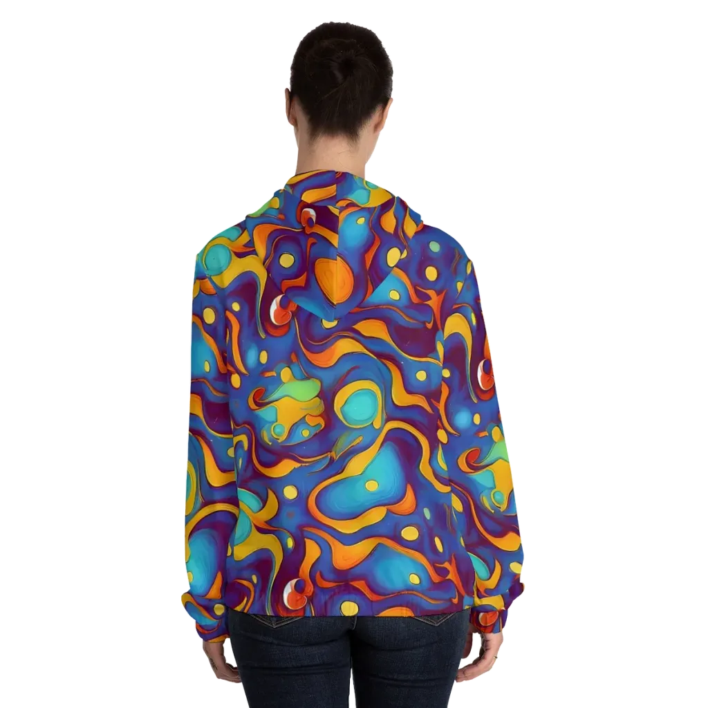 Pelton Swirl on Women's Full-Zip Hoodie — Back On Person