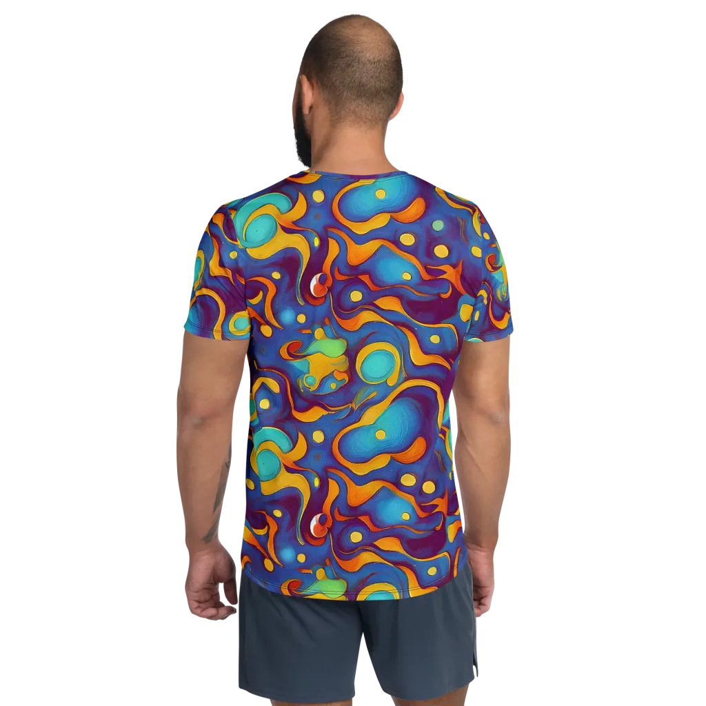 Pelton Swirl on Men's Athletic T-Shirt — Back
