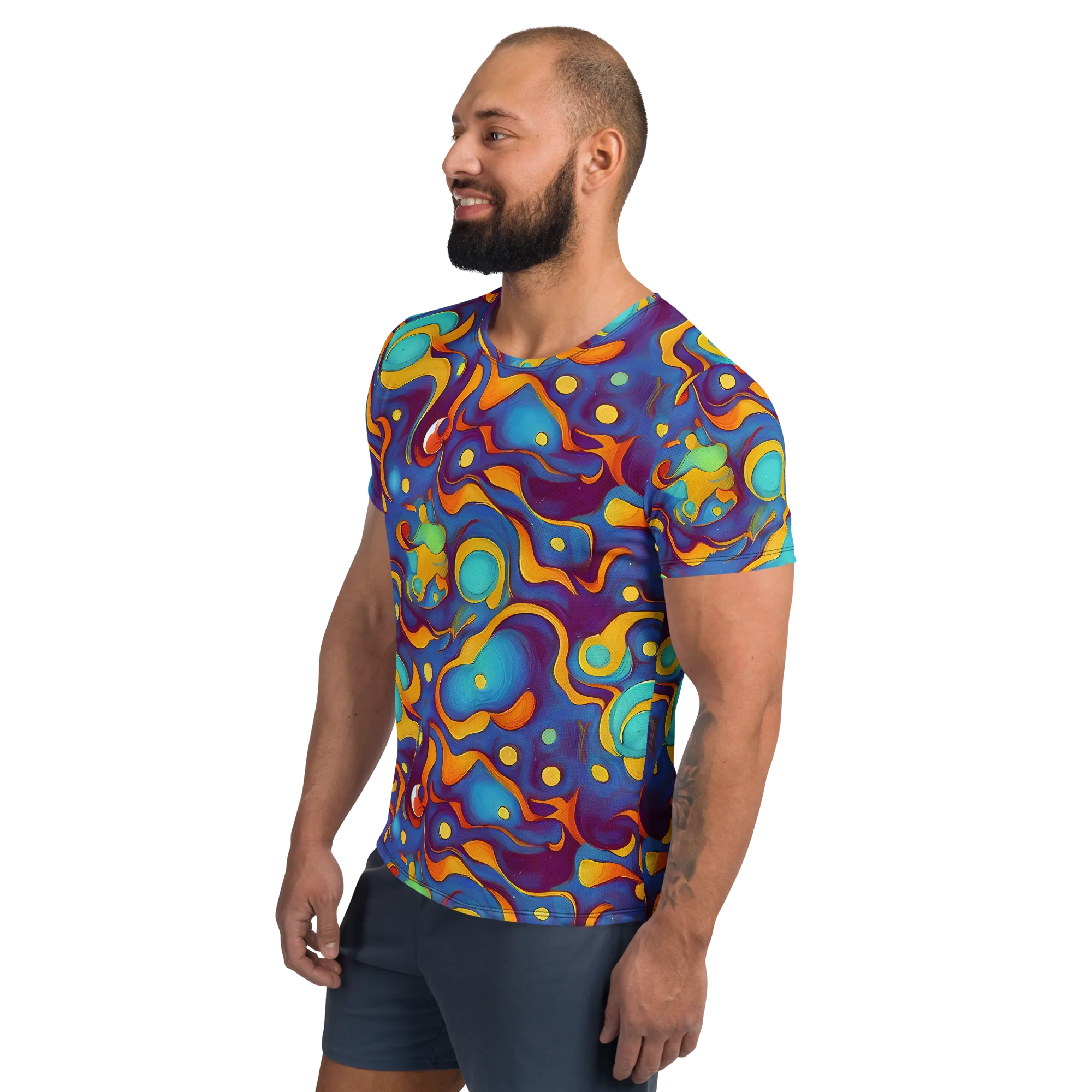 Pelton Swirl on Men's Athletic T-Shirt — Left