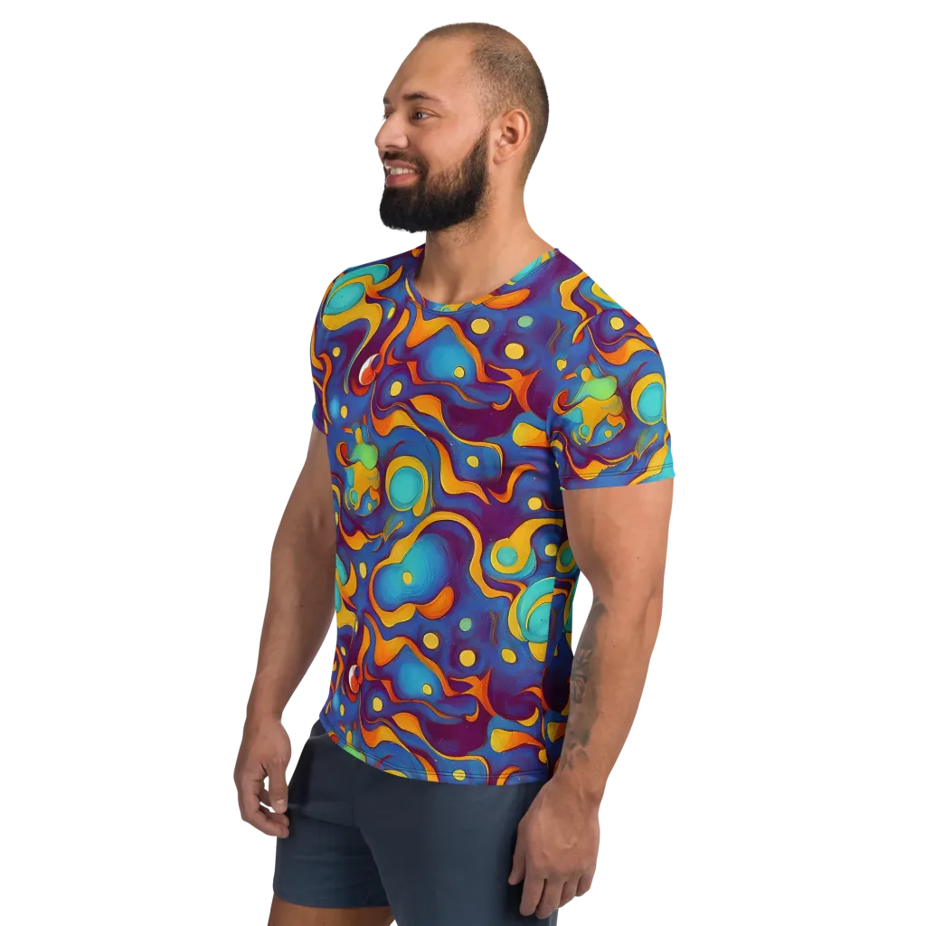 Pelton Swirl on Men's Athletic T-Shirt — Left