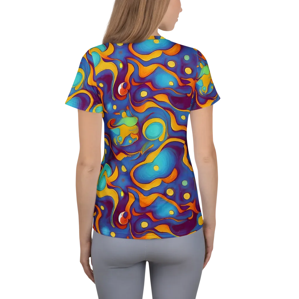 Pelton Swirl on Women's Athletic T-Shirt — Back