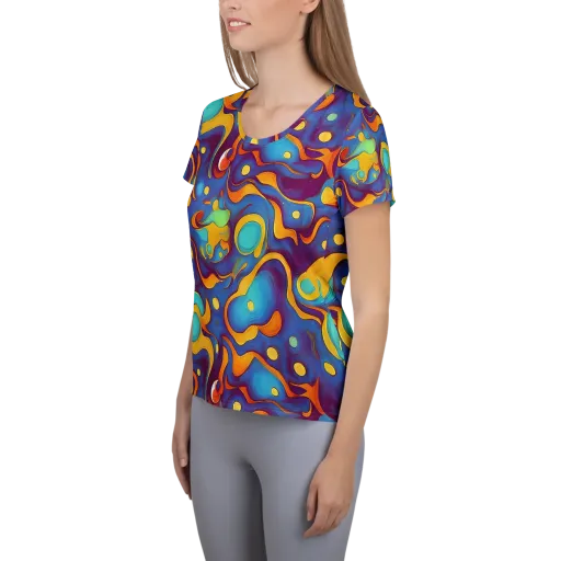 Pelton Swirl on a Women's Athletic T-Shirt