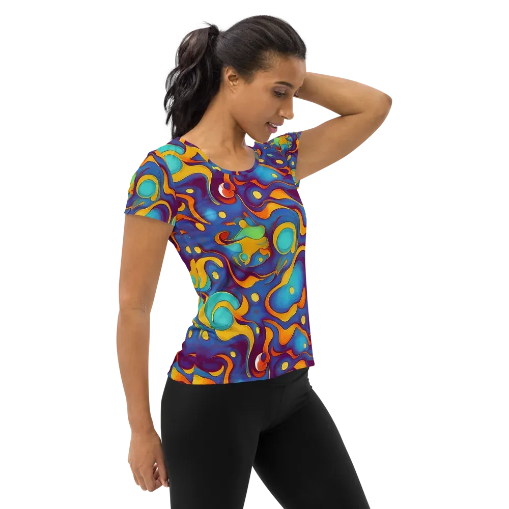 Pelton Swirl on Women's Athletic T-Shirt — Right