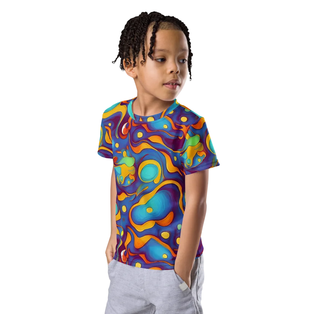 Pelton Swirl on Kids Crew Neck T-Shirt — Left Front