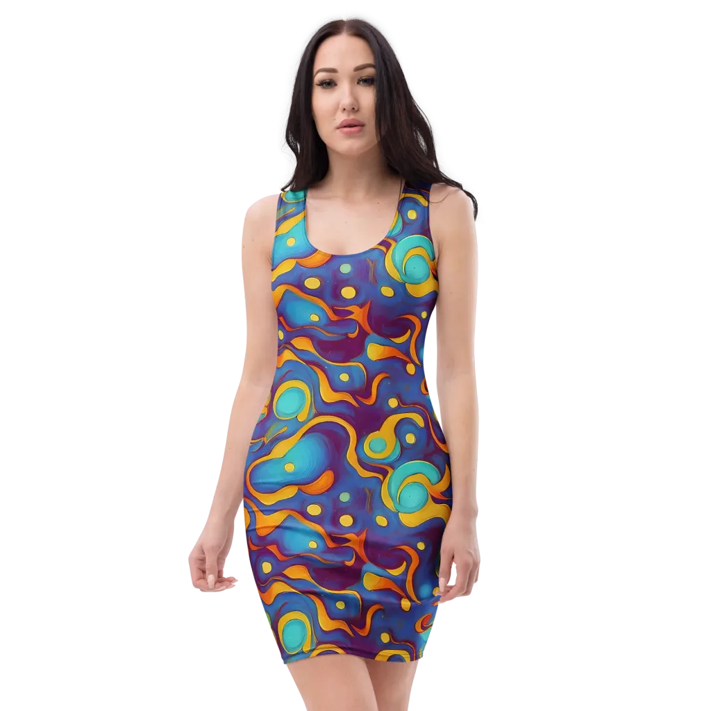 Pelton Swirl on Bodycon Dress — Front