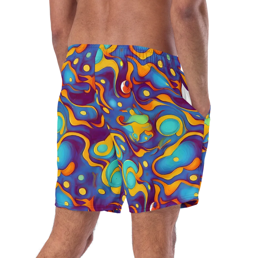 Pelton Swirl on Swim Trunks — Right Back