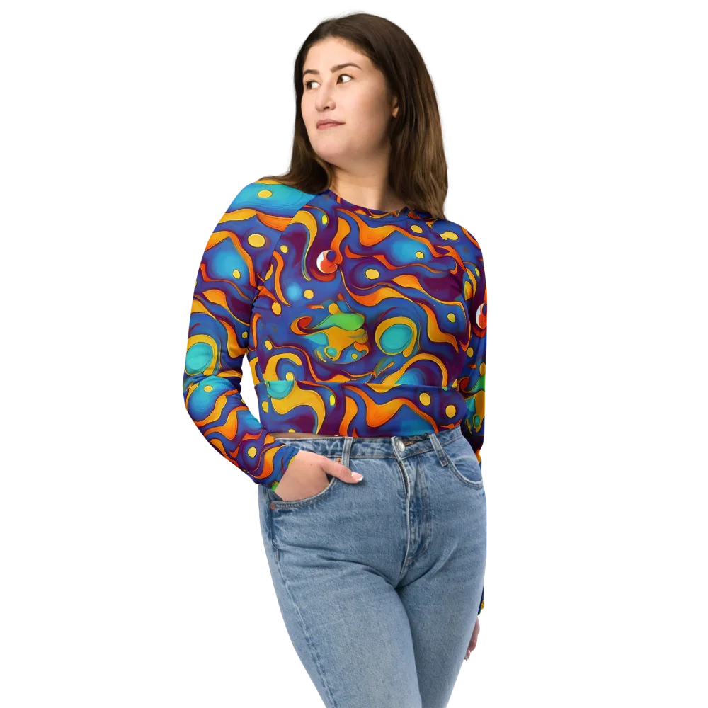 Pelton Swirl on Long Sleeve Crop Top — Front
