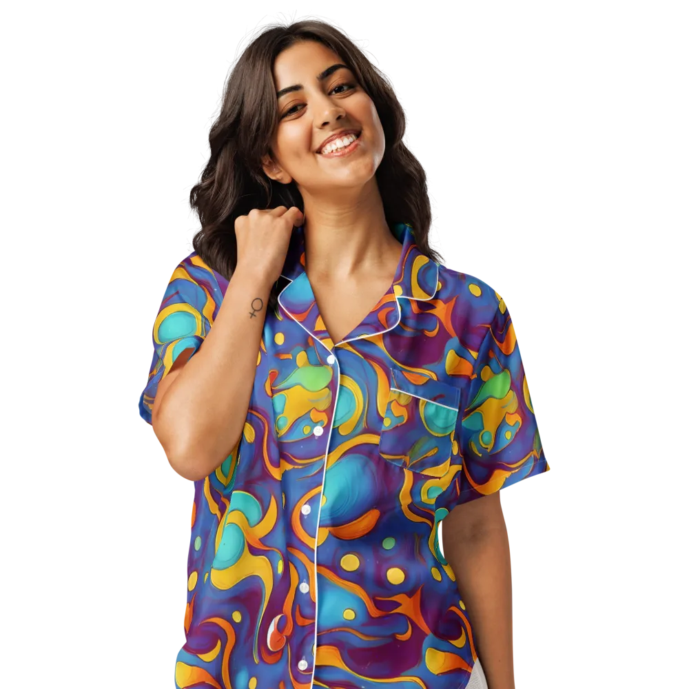 Pelton Swirl on Women's Short Sleeve Pajama Top — Front