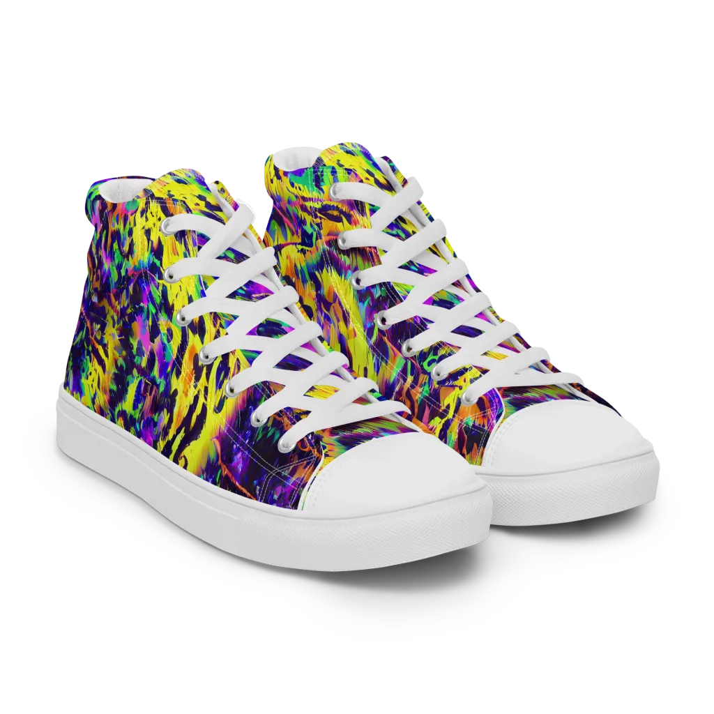 Colorstorm Noir on Men's High Top Canvas Shoes — Right Front