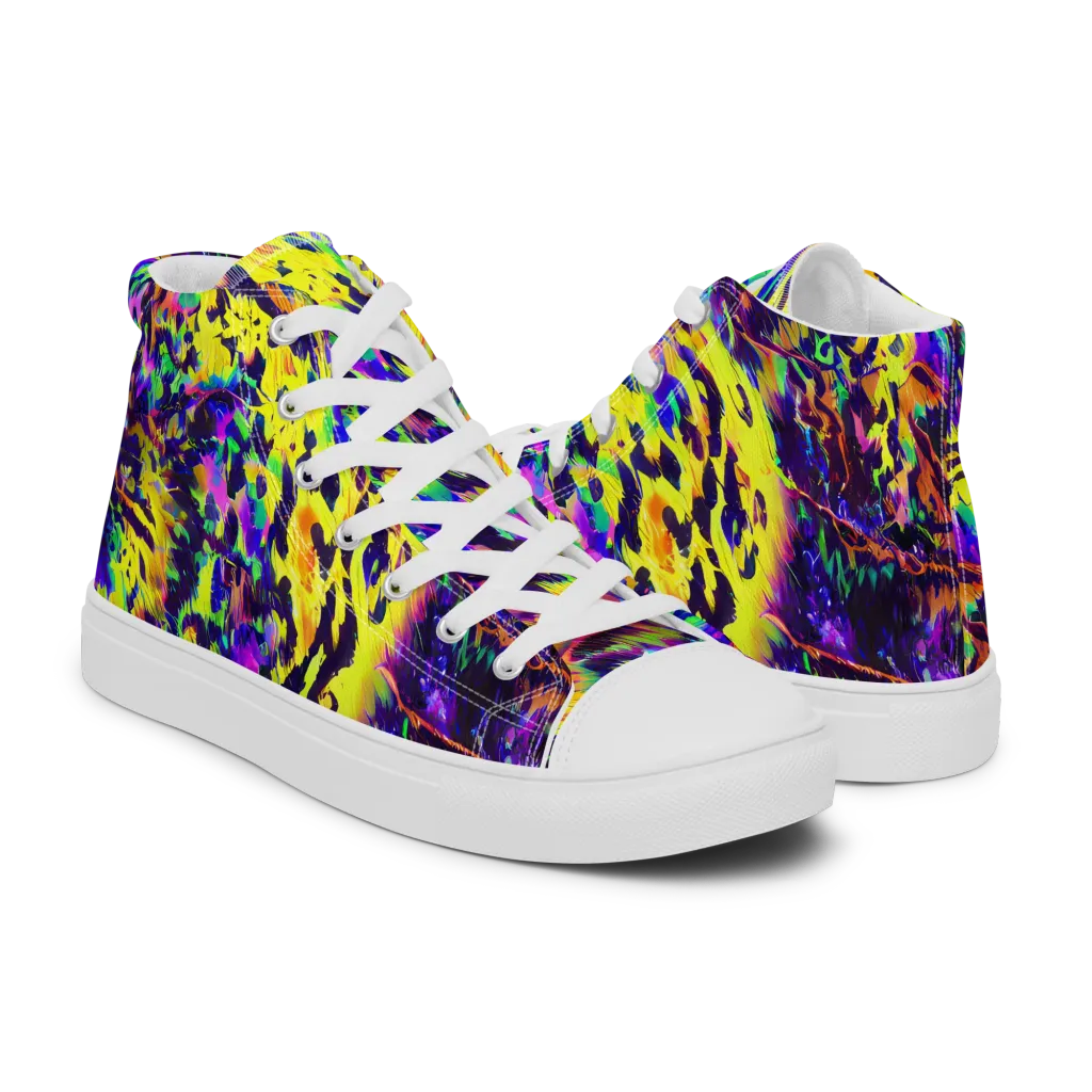 Colorstorm Noir on Men's High Top Canvas Shoes — Right