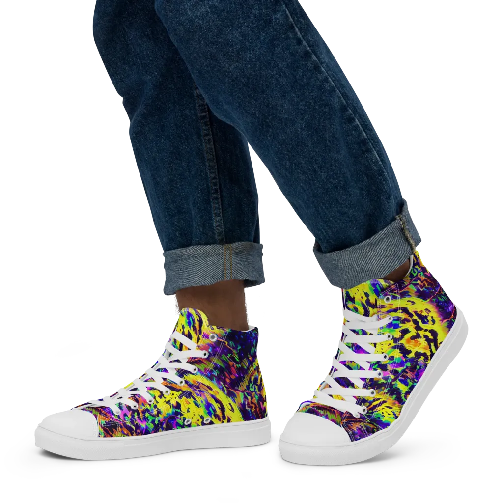 Colorstorm Noir on Men's High Top Canvas Shoes — Left