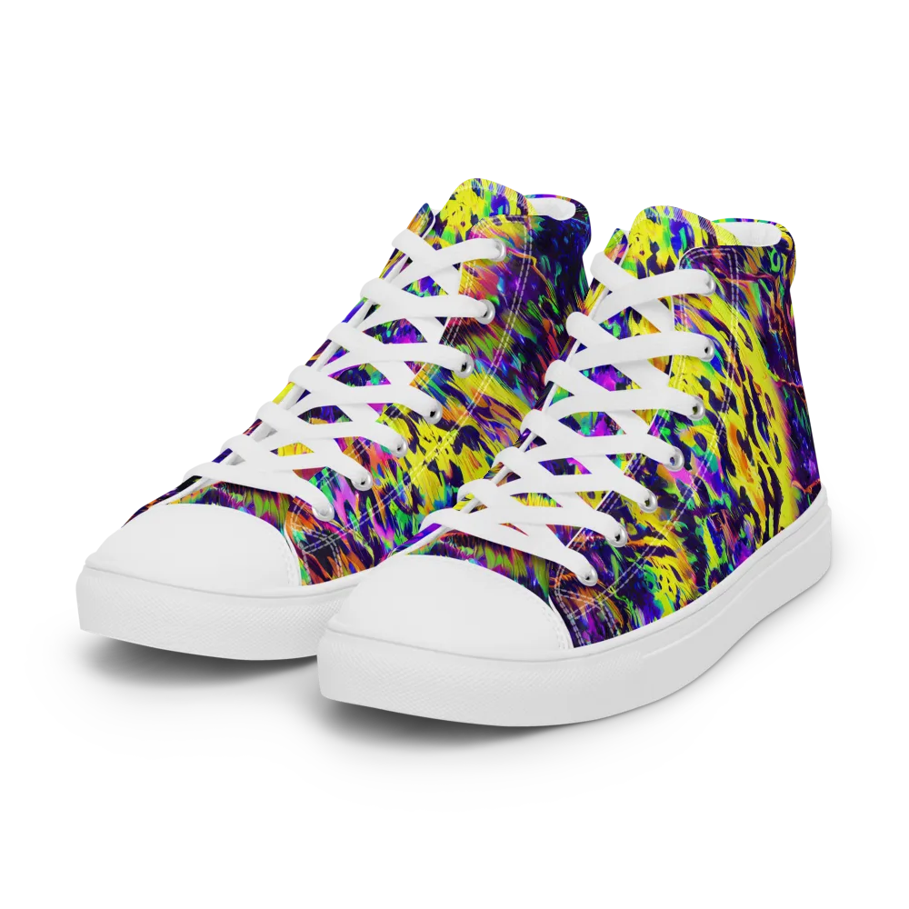 Colorstorm Noir on Women's High Top Canvas Shoes — Left Front