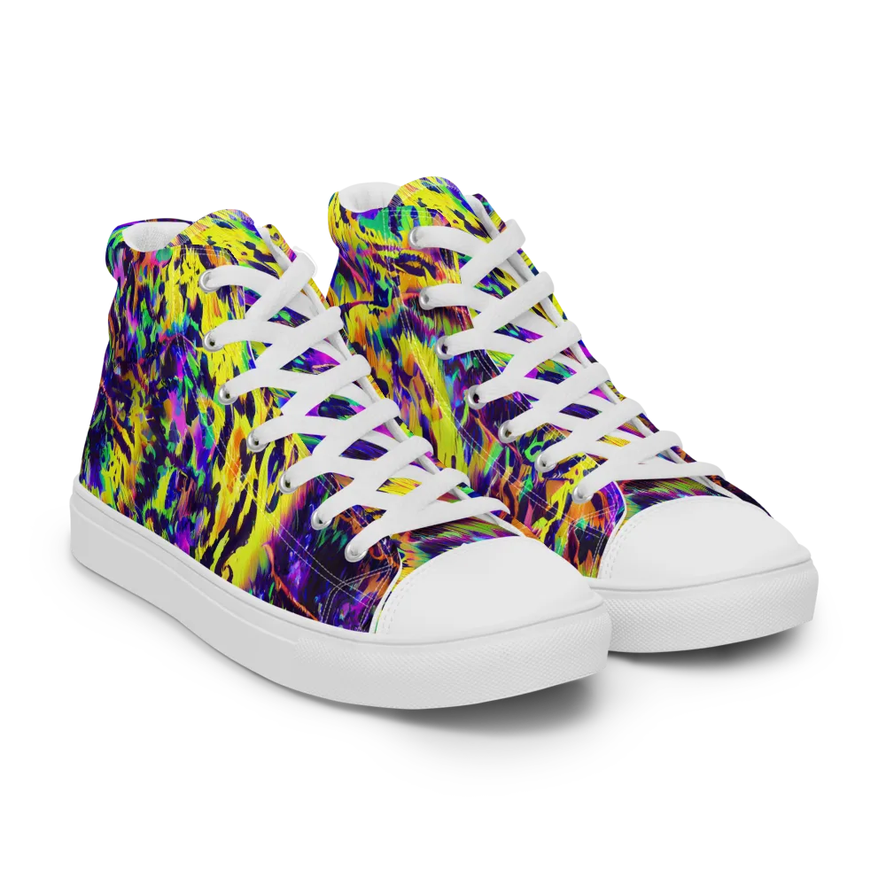 Colorstorm Noir on Women's High Top Canvas Shoes — Right Front