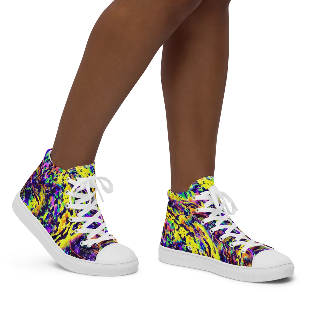 Colorstorm Noir on Women's High Top Canvas Shoes — Right