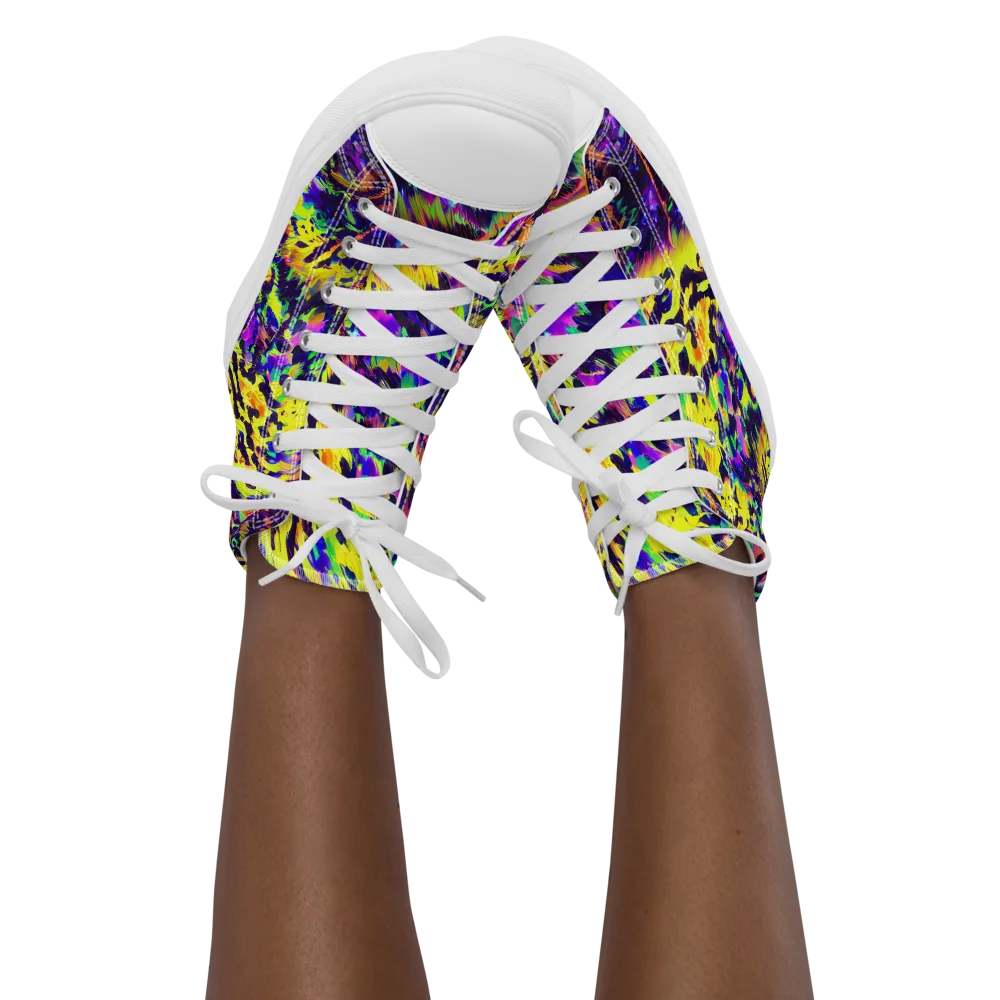 Colorstorm Noir on Women's High Top Canvas Shoes — Front