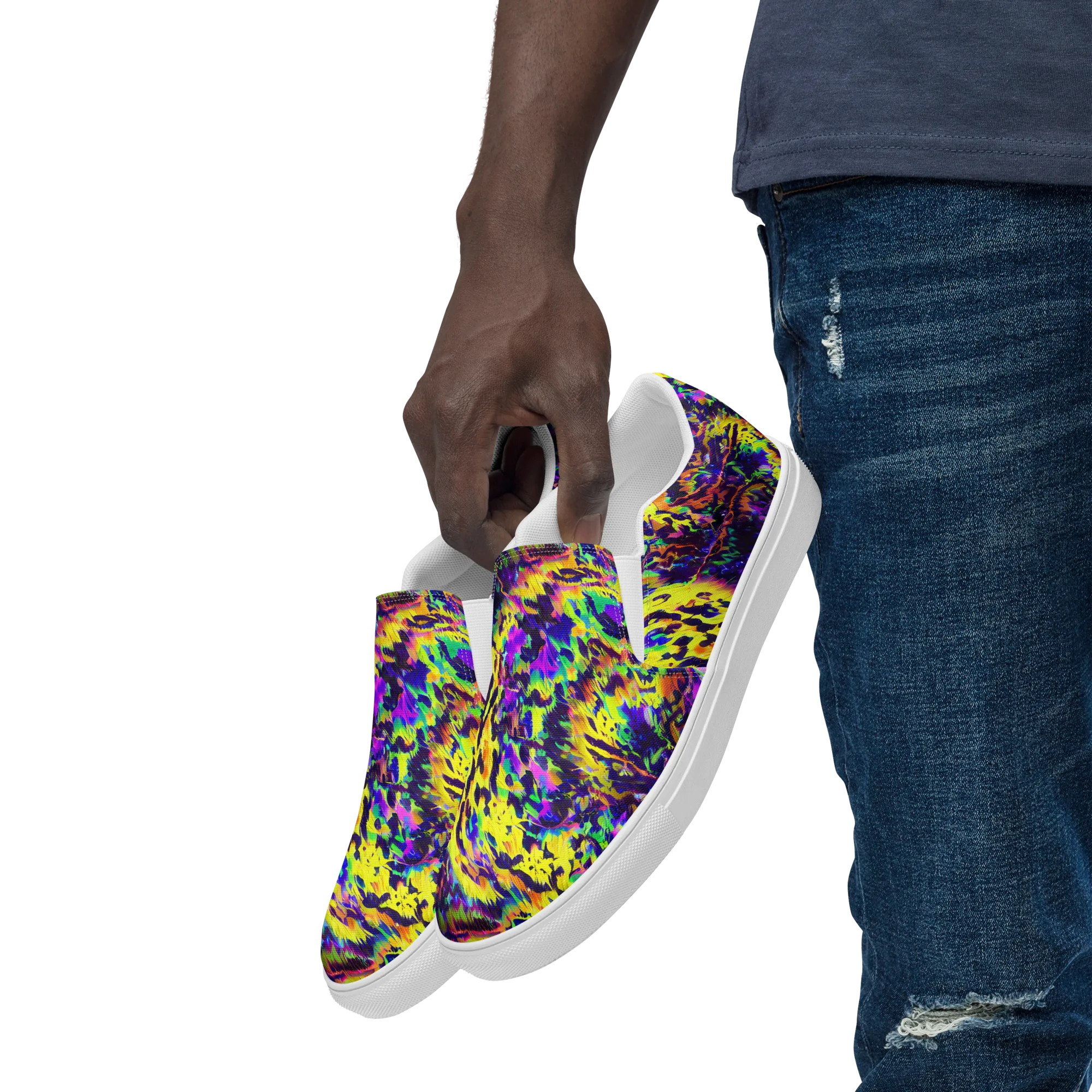 Colorstorm Noir on Men's Slip-On Canvas Shoes — Left Front