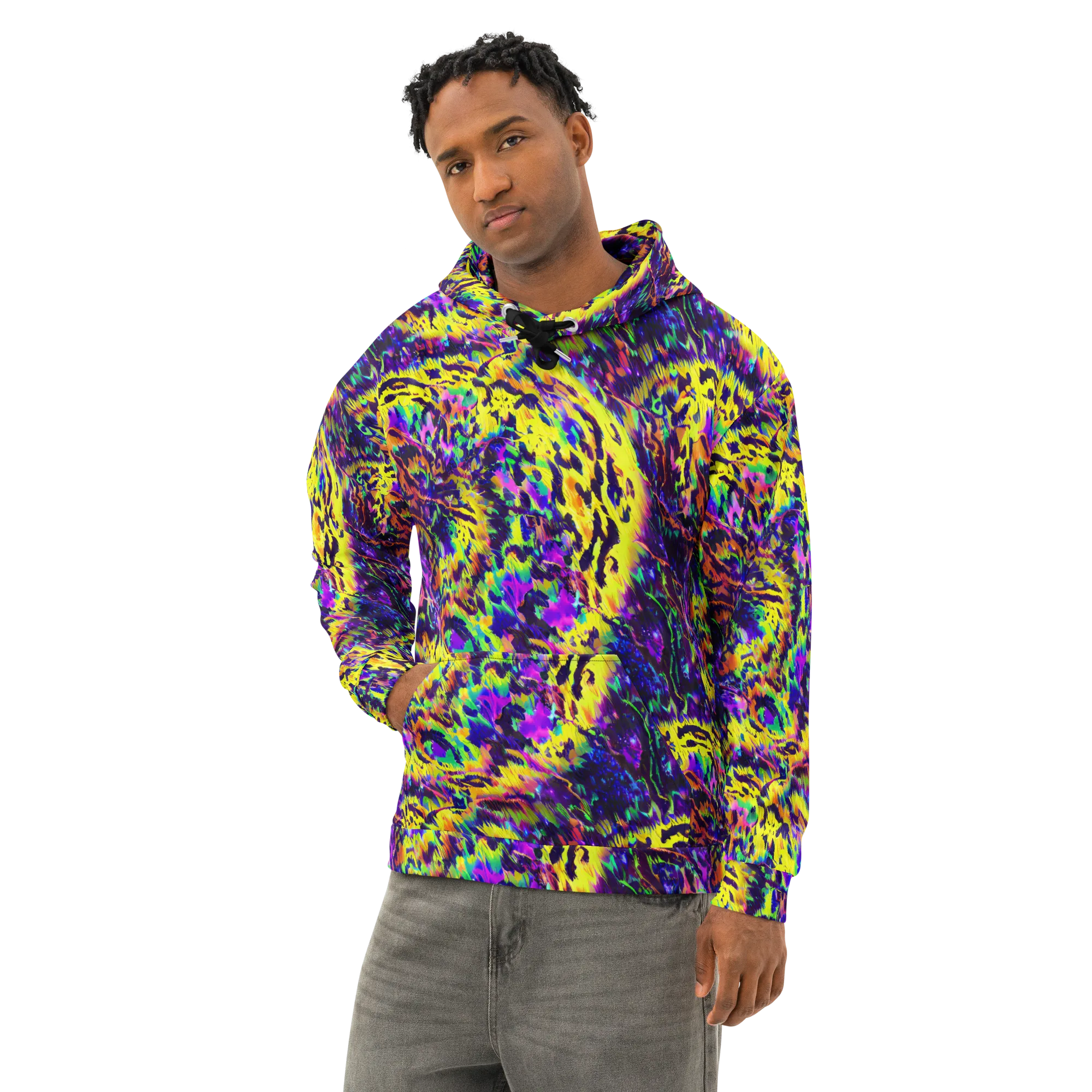 Colorstorm Noir on Cotton Hoodie — Left Front