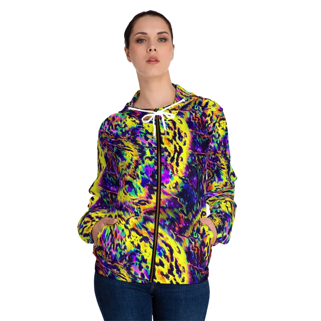 Colorstorm Noir on Women's Full-Zip Hoodie — Front On Person