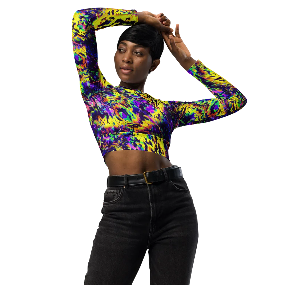 Colorstorm Noir on Long Sleeve Crop Top — Front