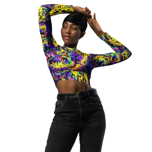 Colorstorm Noir on a Long Sleeve Crop Top