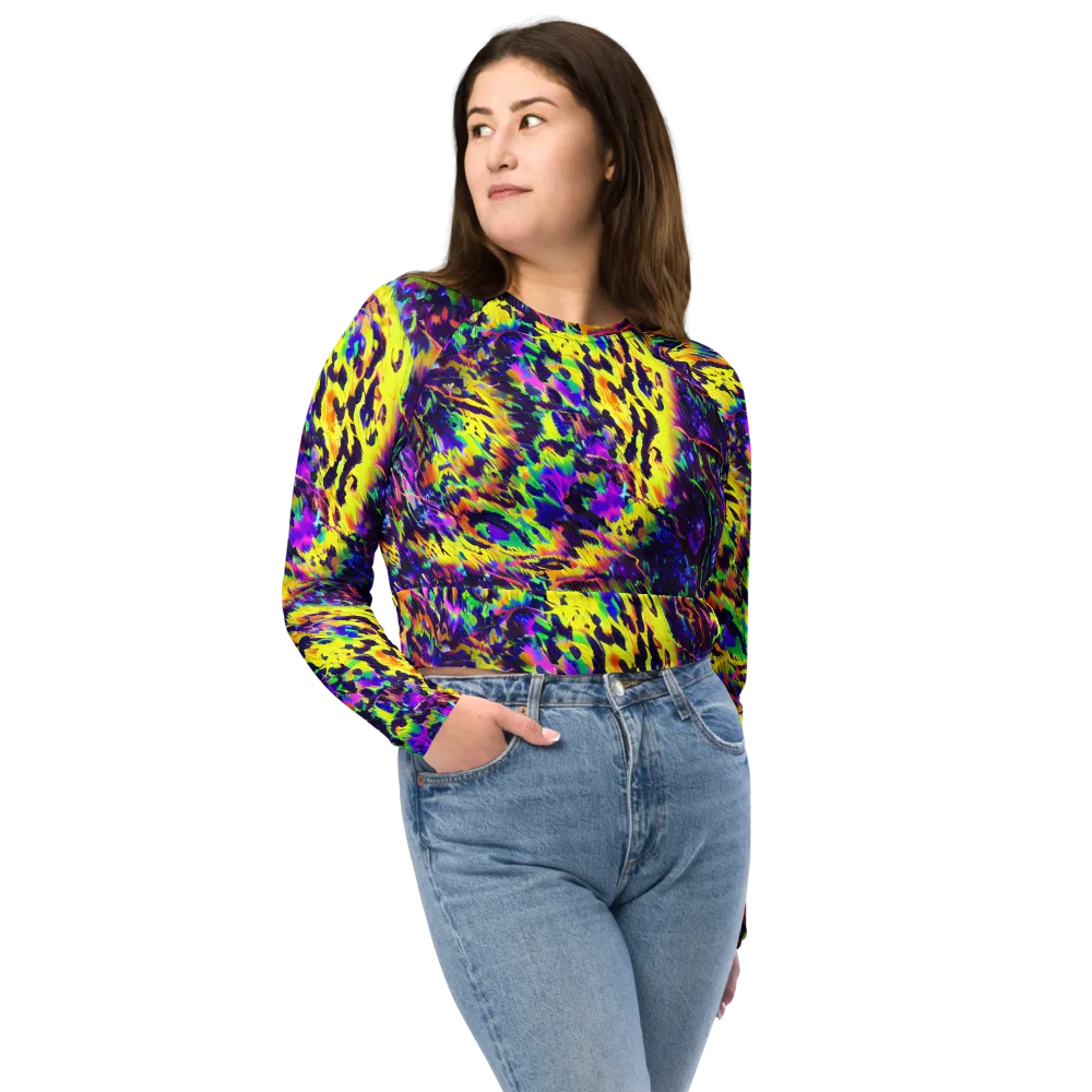 Colorstorm Noir on Long Sleeve Crop Top — Front