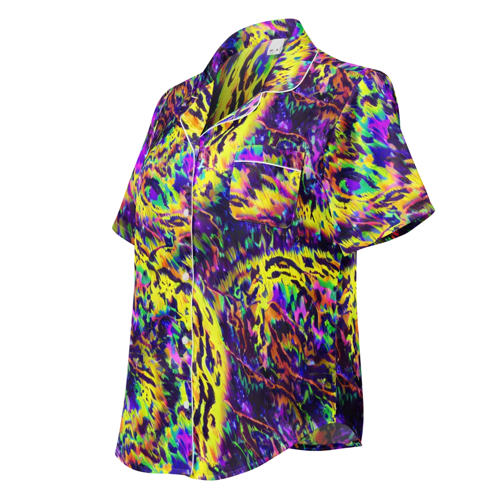 Colorstorm Noir on Women's Short Sleeve Pajama Top — Left Front