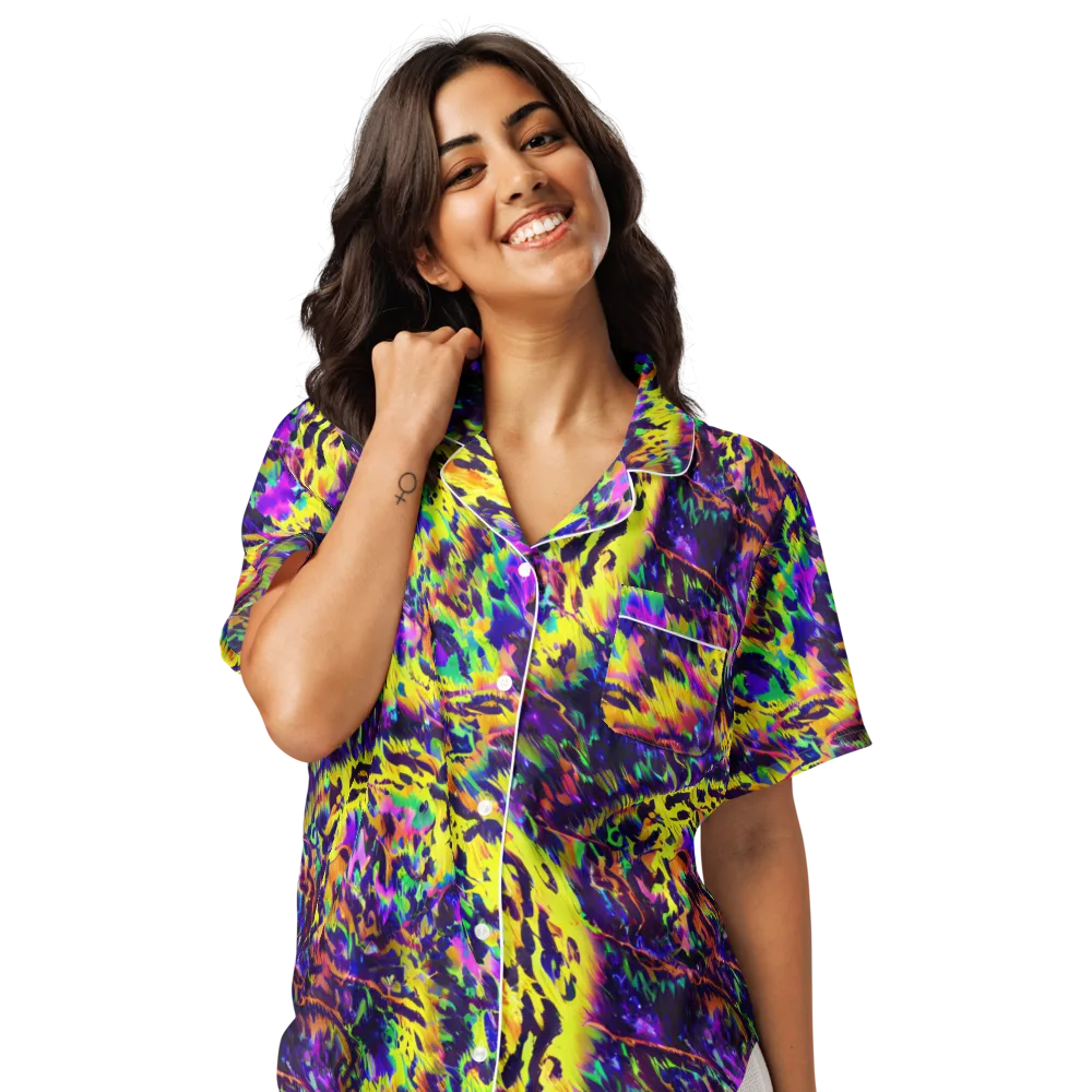 Colorstorm Noir on Women's Short Sleeve Pajama Top — Front