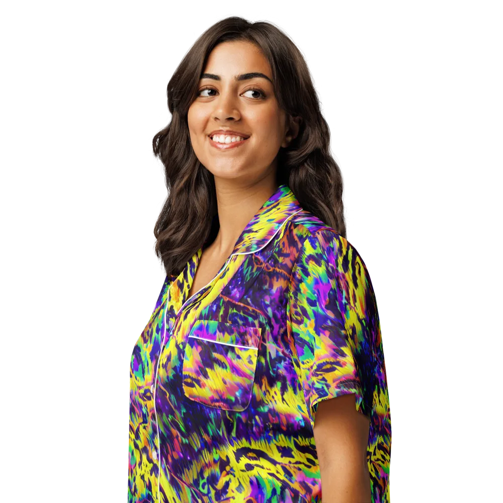 Colorstorm Noir on Women's Short Sleeve Pajama Top — Left Front