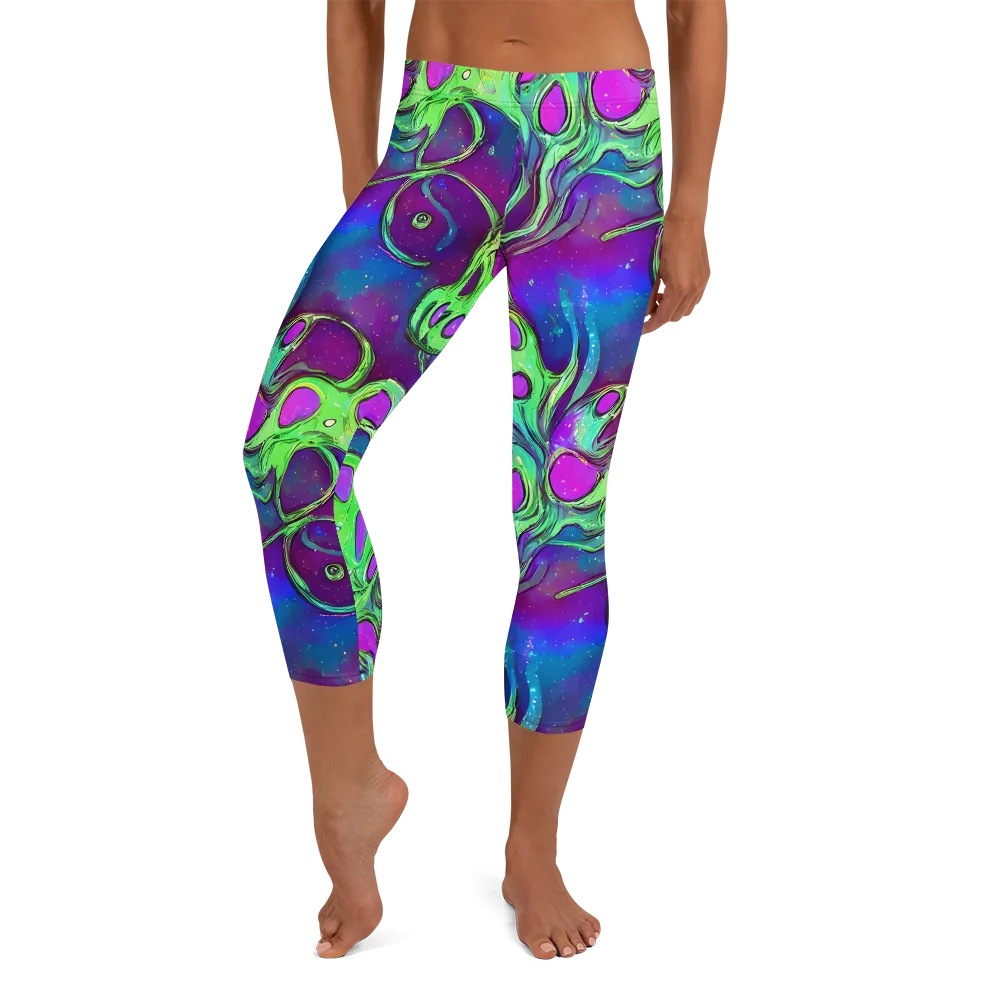 Funky Mutation on Capri Leggings — Front
