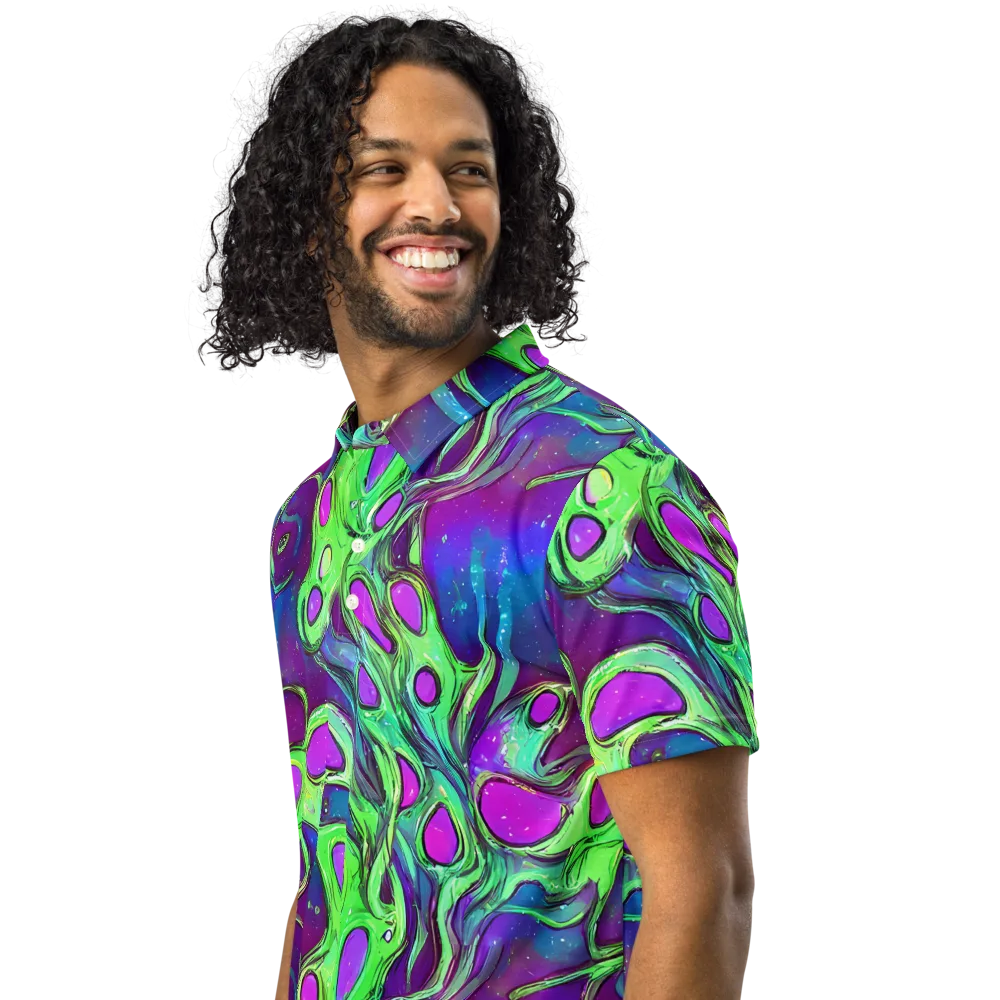 Funky Mutation on Men's Slim Fit Polo Shirt — Left Front