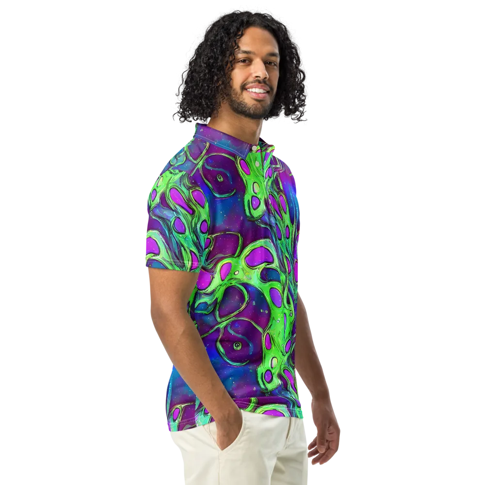 Funky Mutation on Men's Slim Fit Polo Shirt — Right Front