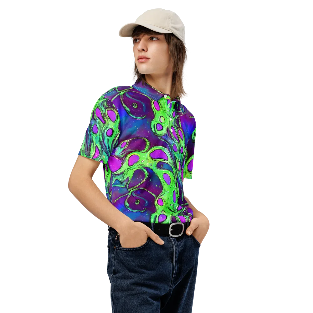 Funky Mutation on Men's Slim Fit Polo Shirt — Right Front