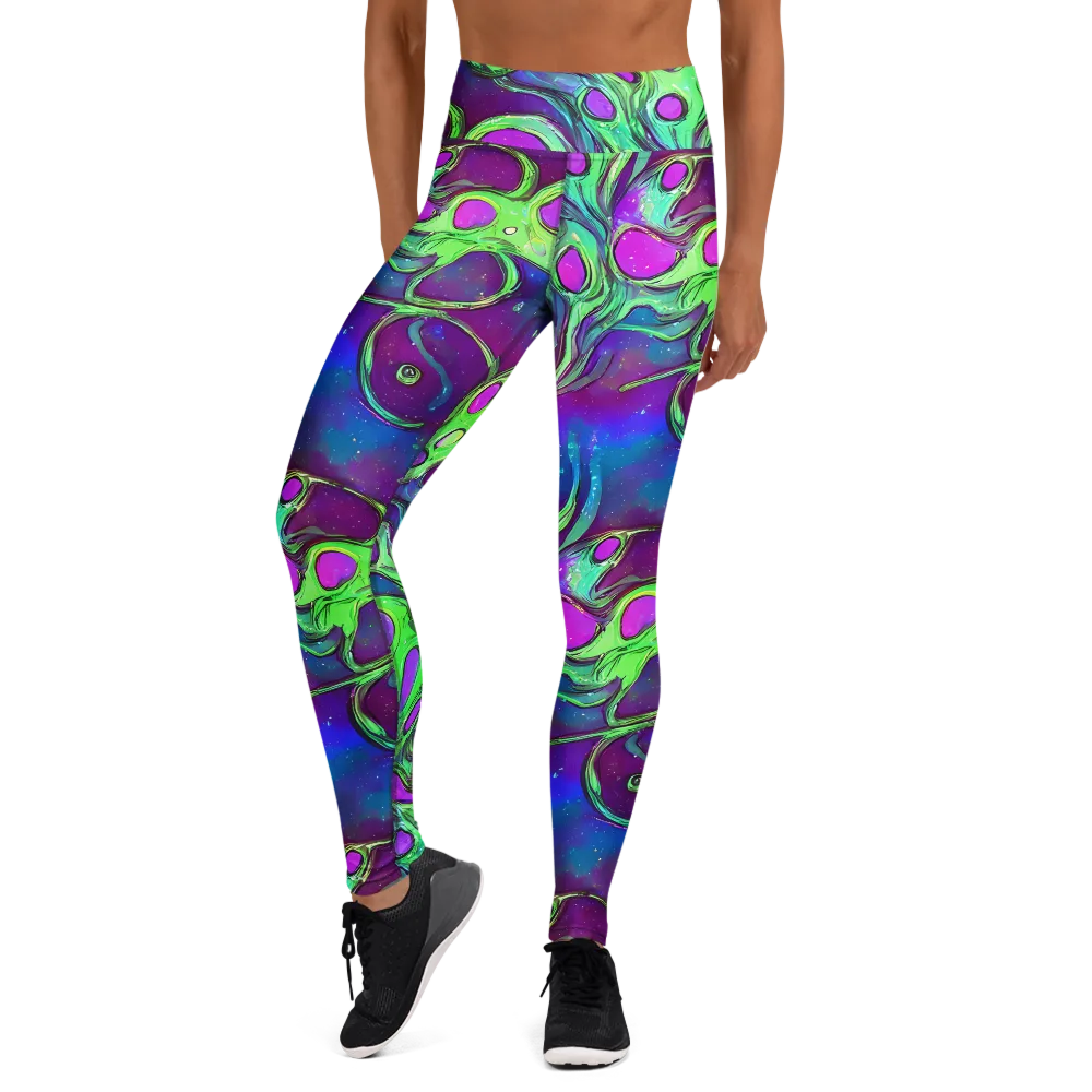 Funky Mutation on Yoga Leggings — Front