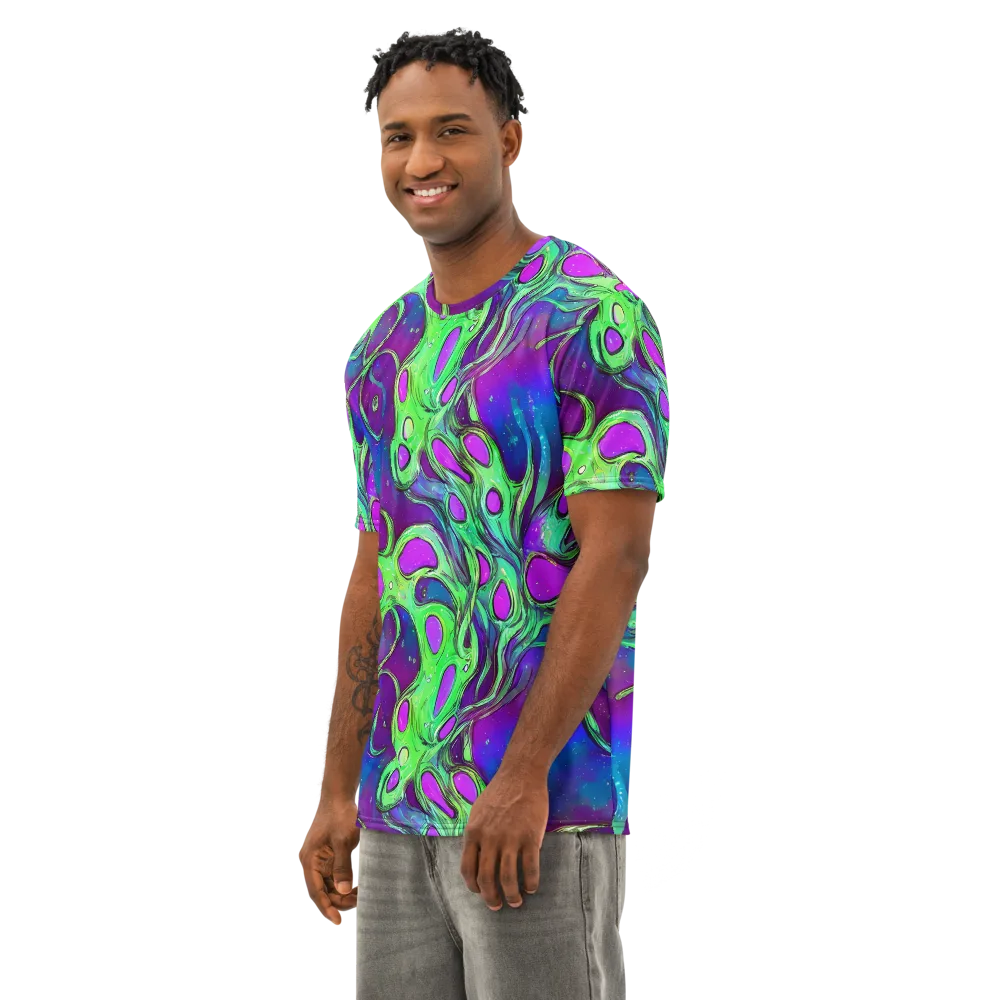 Funky Mutation on Men's Cotton Crew Neck T-Shirt — Left Front