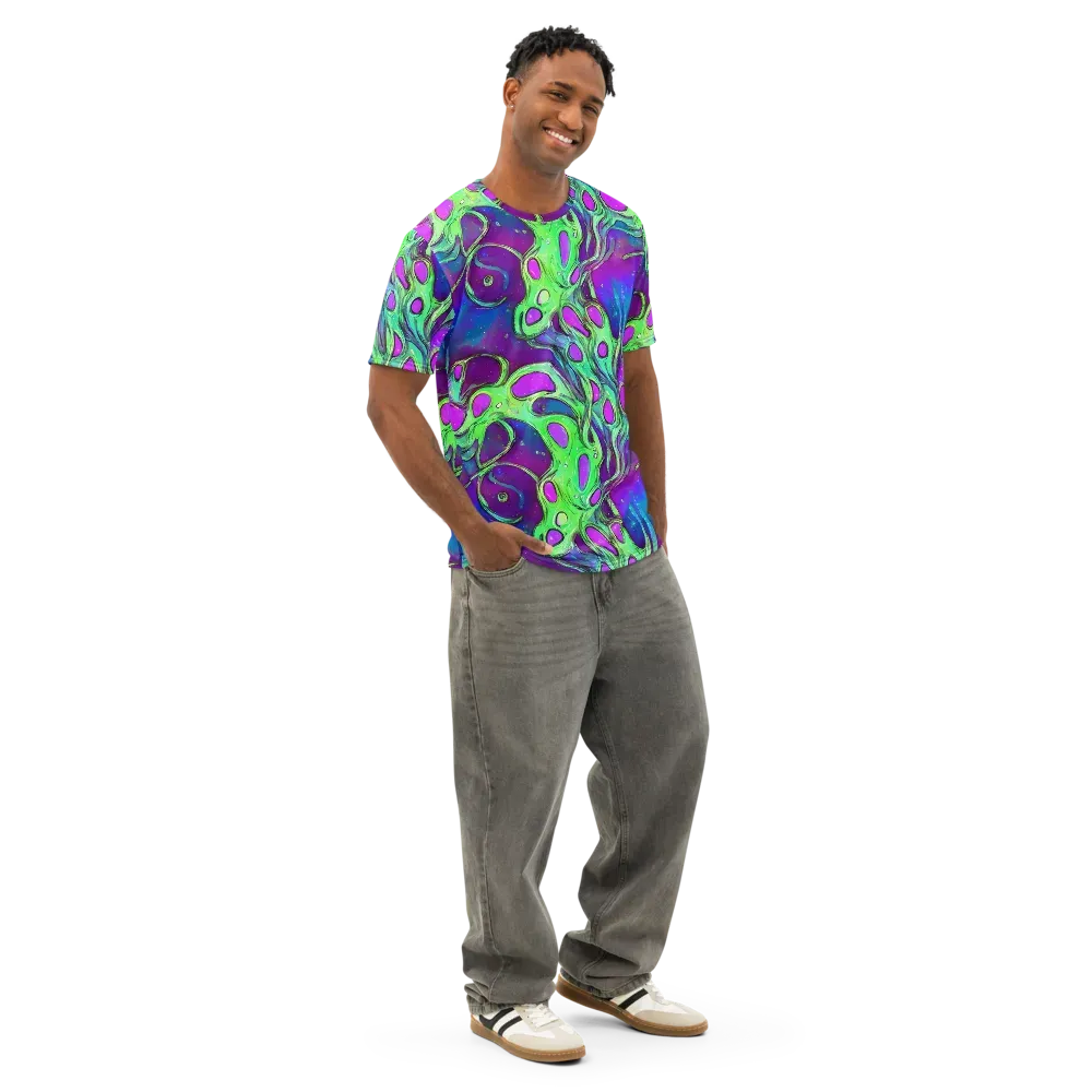 Funky Mutation on Men's Cotton Crew Neck T-Shirt — Right Front