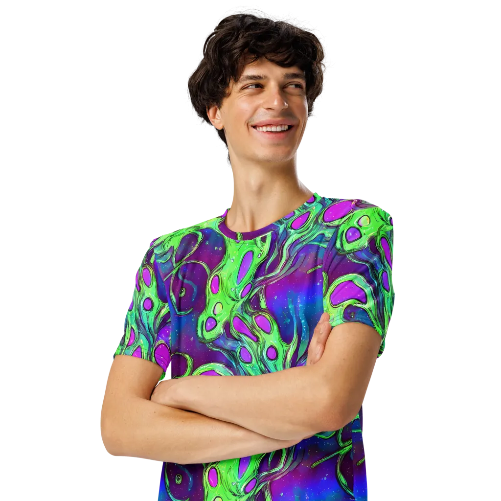 Funky Mutation on Men's Crew Neck T-Shirt — Left Front