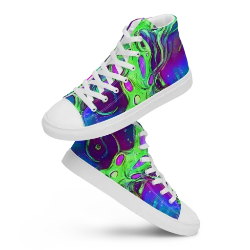 Funky Mutation on a Men's High Top Canvas Shoes