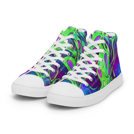 Funky Mutation on a Women's High Top Canvas Shoes