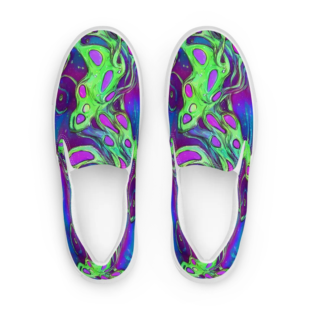 Funky Mutation on Men's Slip-On Canvas Shoes — Front