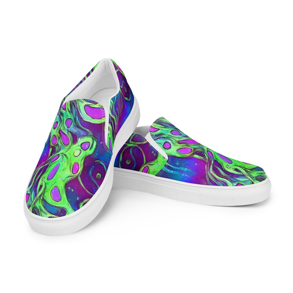 Funky Mutation on Men's Slip-On Canvas Shoes — Left Front