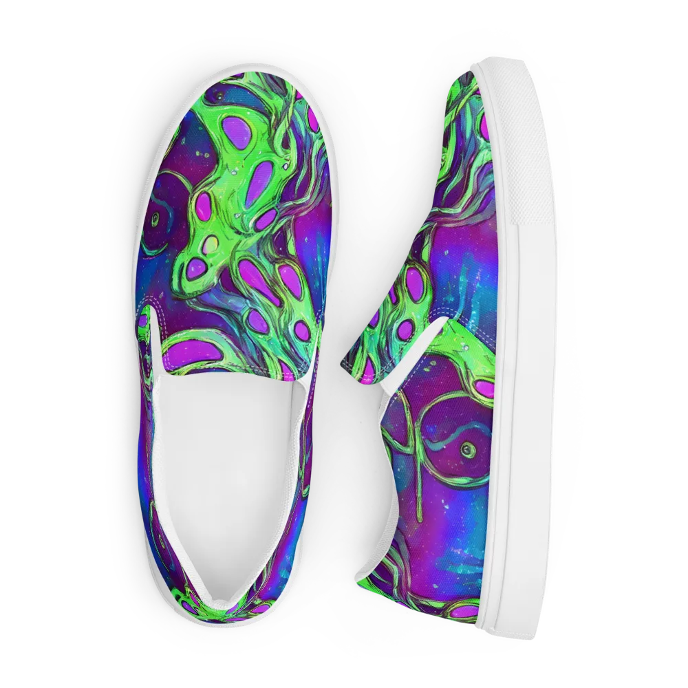 Funky Mutation on Men's Slip-On Canvas Shoes — Front