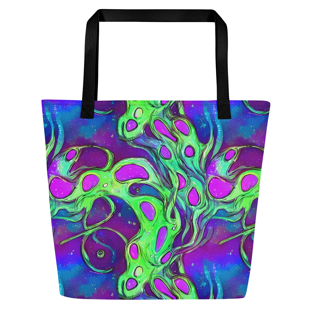 Funky Mutation on Large Tote Bag W/ Pocket — Front
