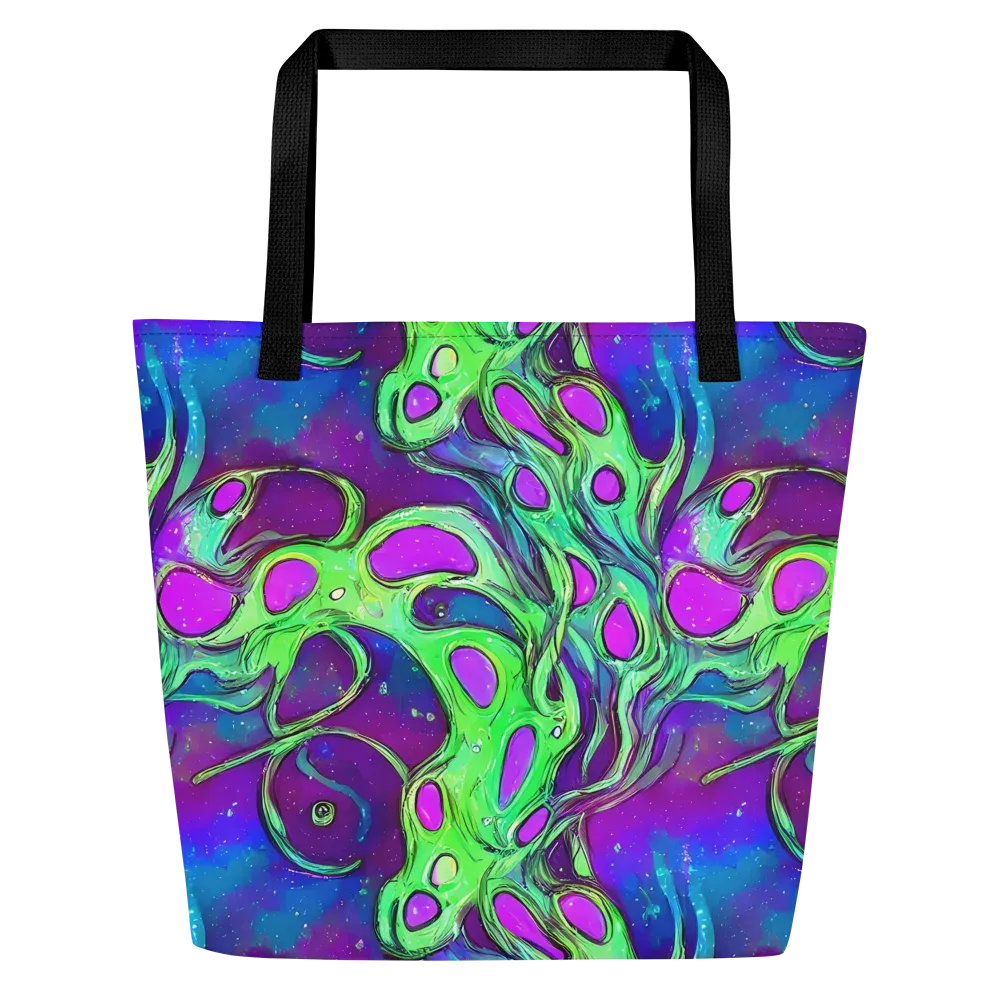 Funky Mutation on Large Tote Bag W/ Pocket — Front